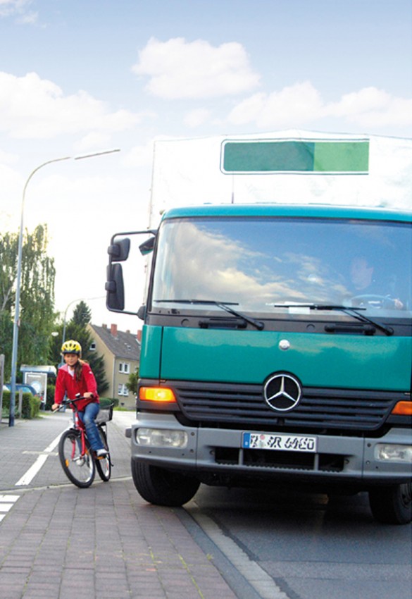 Toter Winkel: Radfahrer in Gefahr. Foto: DVR.
