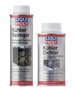 Kühler-Reiniger und Kühler-Dichter. Foto: Liqui Moly.